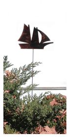 Sail Boat - Rusted Garden Stake