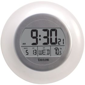 Taylor Precision Products 1750 Atomic Wall Clock with Thermometer