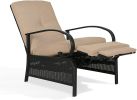 Outdoor Reclining Lounge Chair Automatic Adjustable with Comfortable Cushion
