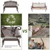 42.5 inch Outdoor Cast Aluminum Leisure Rose Couple Bench--YS