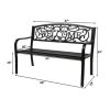 50" Outdoor Welcome Backrest Cast Iron Bench XH