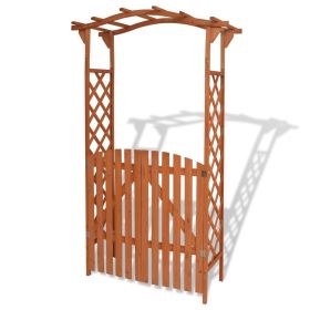 Garden Arch with Gate Solid Wood 47.2"x23.6"x80.7"