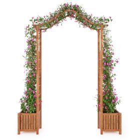 Garden Arch with Planter Solid Acacia Wood 70.9"x15.7"x85.8"
