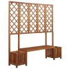 Garden Planter with Bench and Trellis Solid Acacia Wood