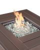 28' Outdoor Wicker Patio Propane Gas Fire Pit Table