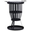 Garden Fire Pit Basket with BBQ Grill Steel 19"